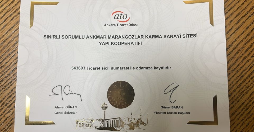 Ankmar Marangozlar Karma Sanayi Sitesi Projesinde Gelişme Var!